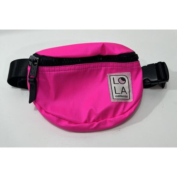 LOLA Moonbeam Bum Bag Women's Small Laser Pink Logo Patch Adjustable Strap NEW - Picture 1 of 7
